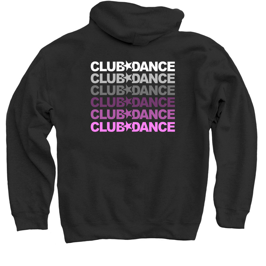 White Repeating Star Logo&nbsp;, a Black Pullover Hoodie (back-view)