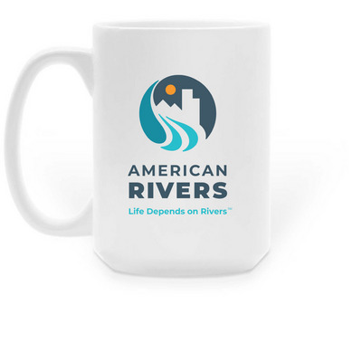 American Rivers: Globe at MICA Mug, a White Large Coffee Mug