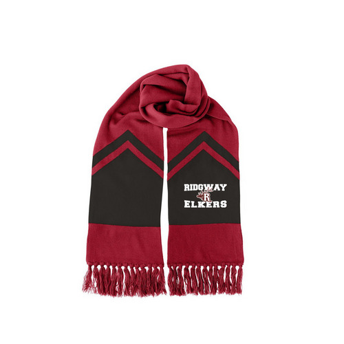 PTO - Maroon Scarf, a Deep Red/ Black Two-Tone Gameday Scarf