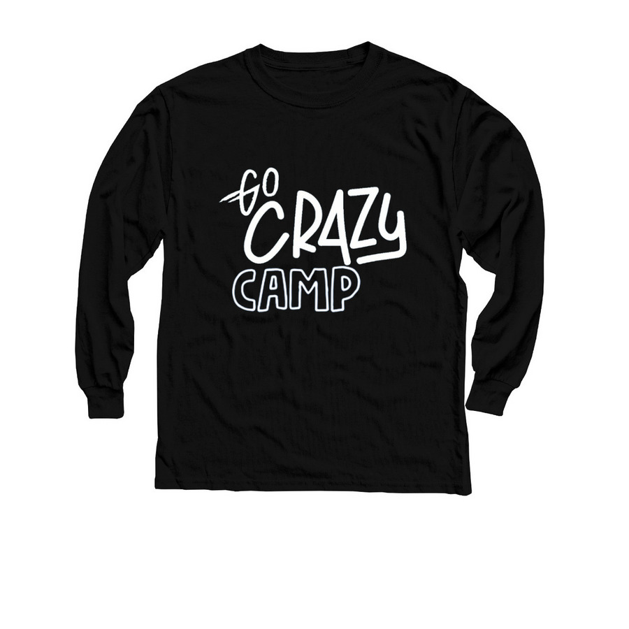 Go Crazy Camp Winter Collection, a Black Youth Long Sleeve Tee