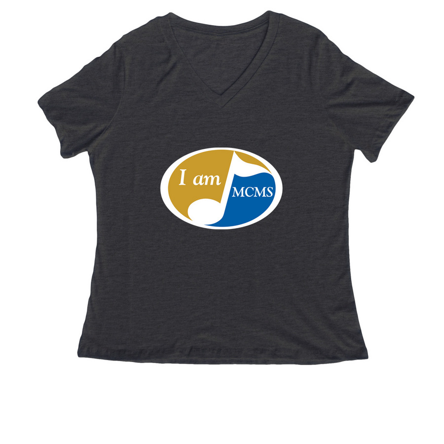 I am MCMS, a Dark Grey Heather Women's Relaxed V-Neck Tee
