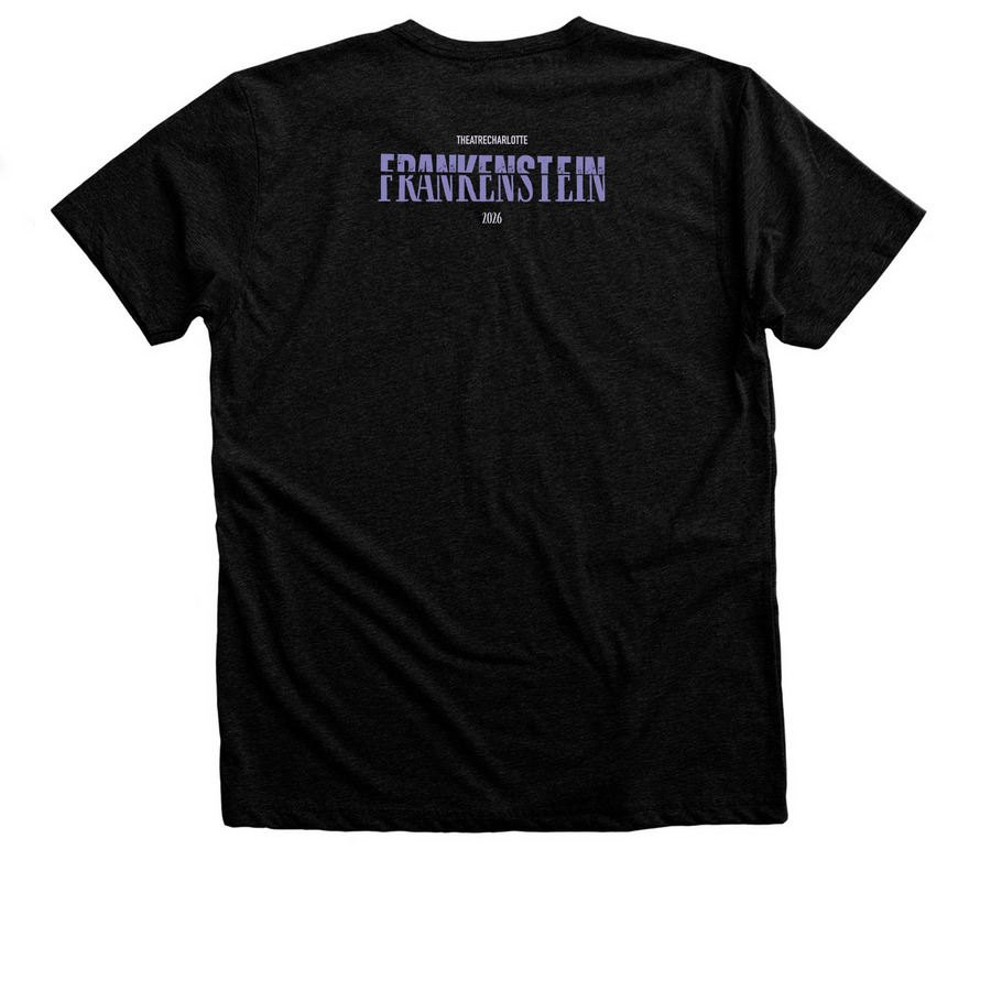 Frankenstein, a Black Heather Premium Unisex Tee (back-view)