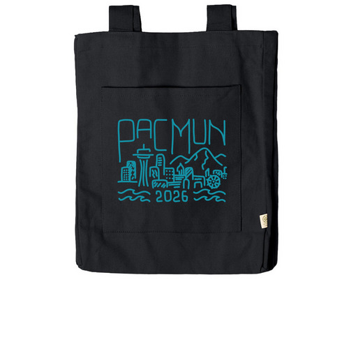 PACMUN Doodle Tote Bag, a Black Reclaimist Everywhere Tote Bag