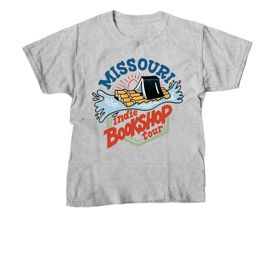 Missouri Indie Bookshop Tour Logo T-Shirt, a Sport Grey Youth Unisex Tee