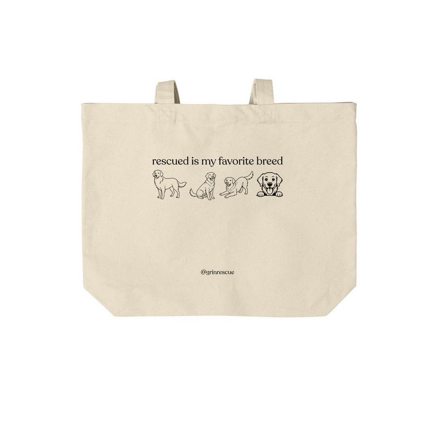 Rescued is my Fav Tote Bag, a Natural Cotton Canvas Tote Bag