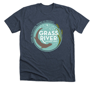 Grass River Natural Area, a Heather Midnight Navy Premium Unisex Tee