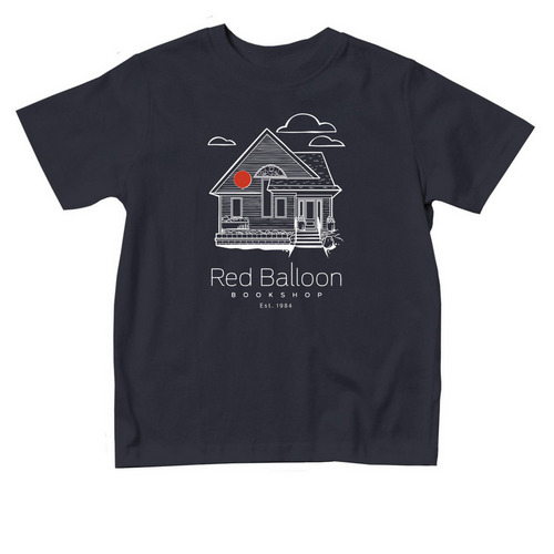Red Balloon Bookshop - Toddler (White Design), a Navy Toddler Tee