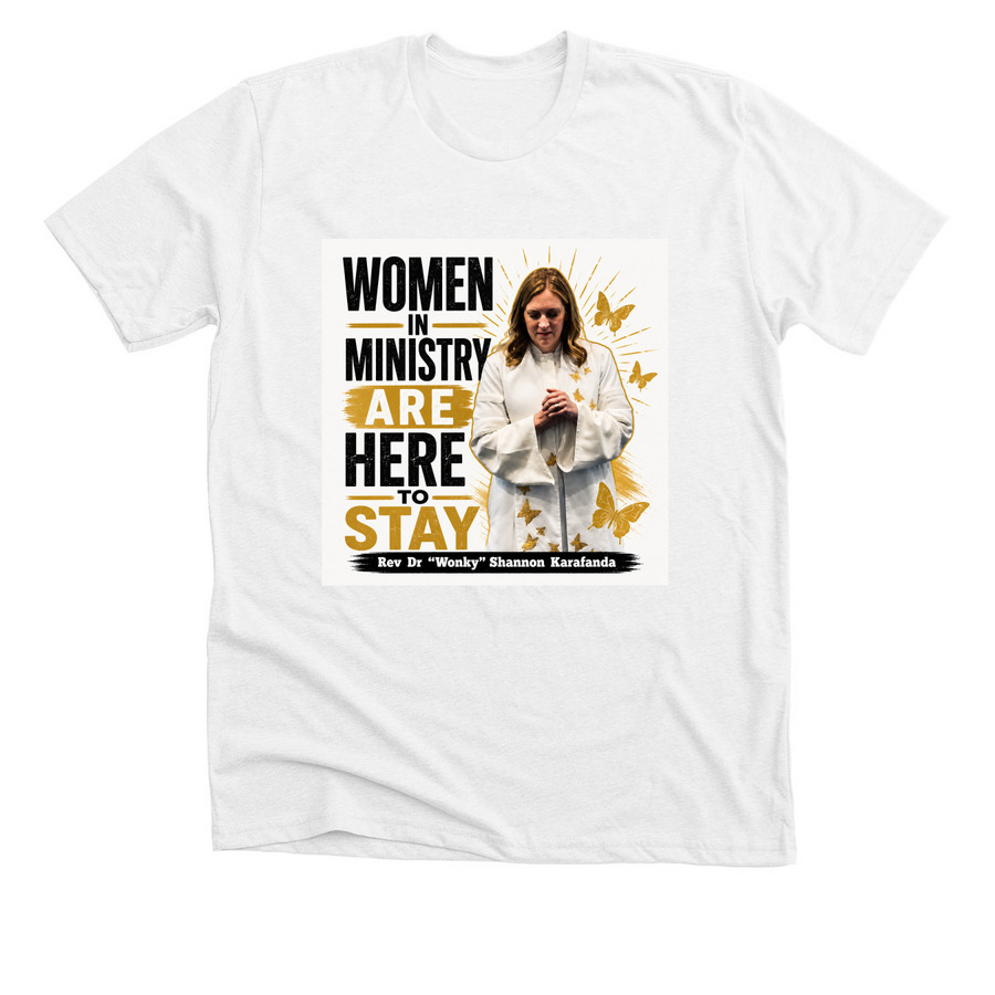 Trinity UMC "Women In Ministry", a Solid White Blend Premium Unisex Tee