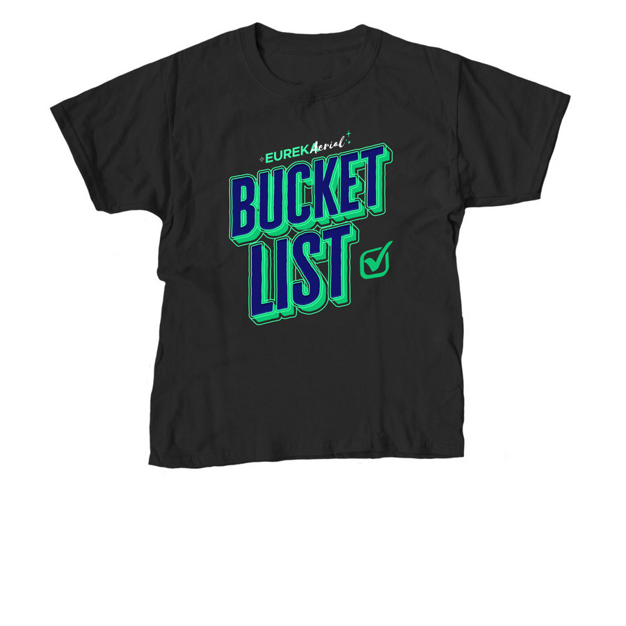 Bucket List 2026, a Black Youth Unisex Tee