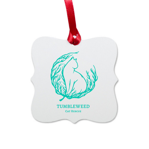 Ornament - Basic logo, a White Aluminum Square Ornament