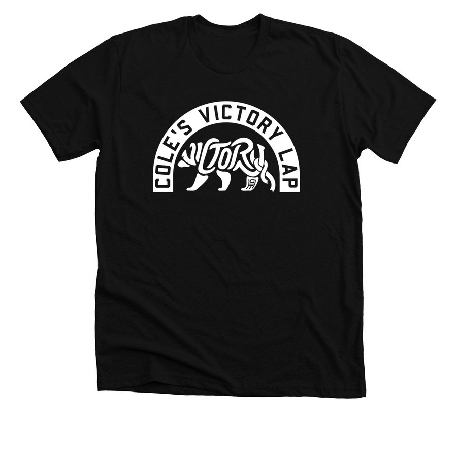 Cole's Victory Lap Adults - White Logo, a Solid Black Blend Premium Unisex Tee