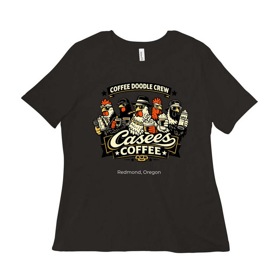 Coffee Doodle Crew, a Black Women?s Relaxed Cotton Tee