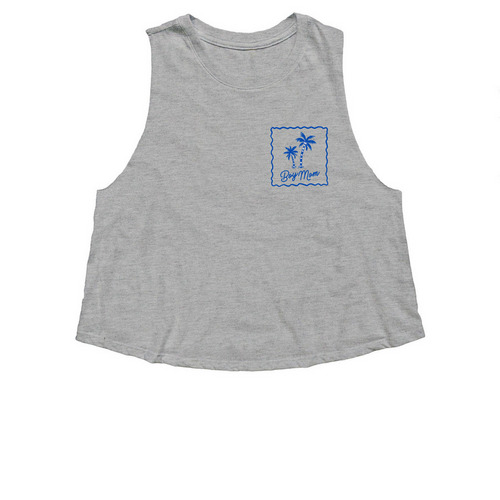 boy mom shirt, a Athletic Heather Women's Cropped Racerback Tank