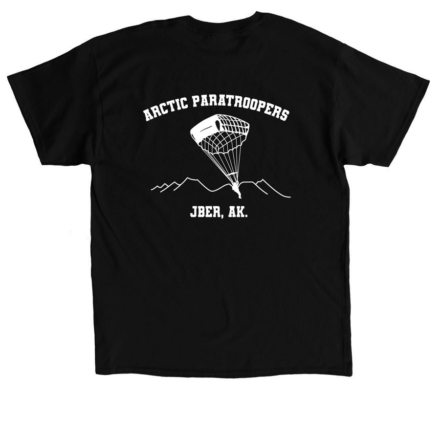Arctic Paratroopers, a Black Classic Unisex Tee (back-view)