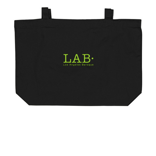 LAB tote bags!, a Black Large Organic Cotton Tote Bag