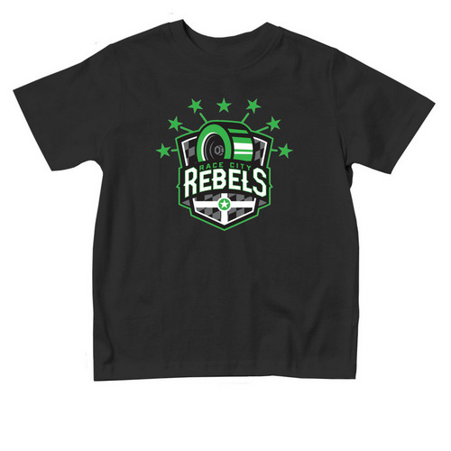 Race City Rebels logo T-Shirt, a Black Toddler Tee