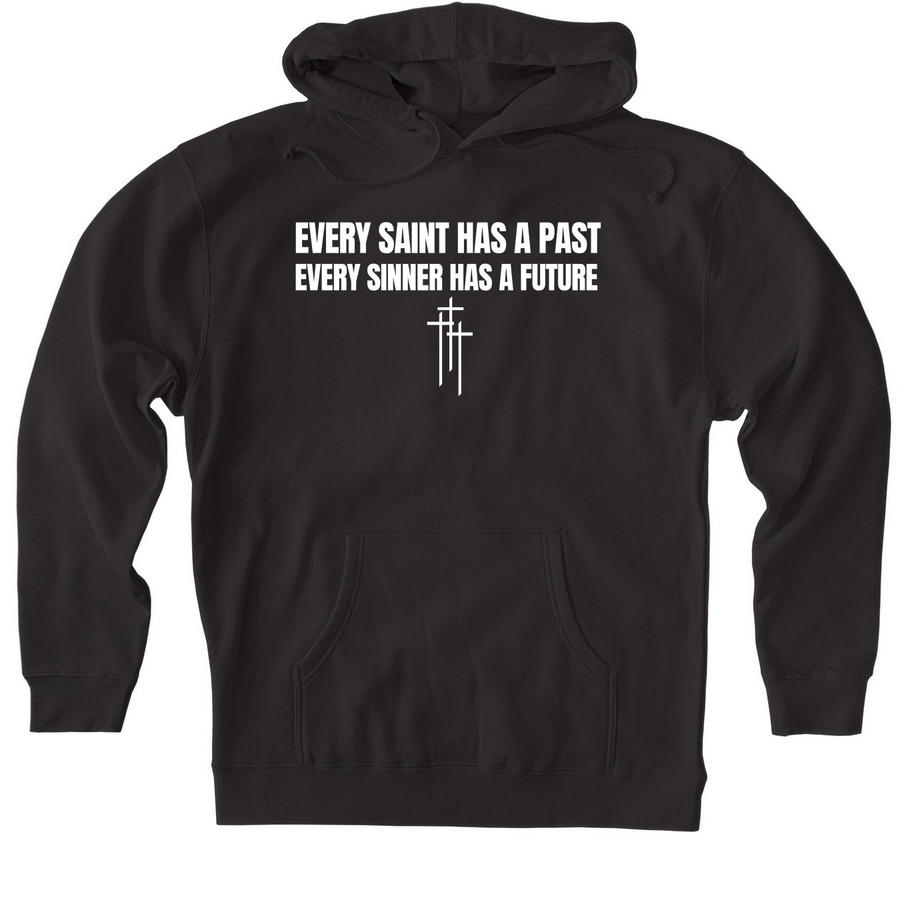 Sinners and Saints, a Black Heavyweight Pullover Hoodie