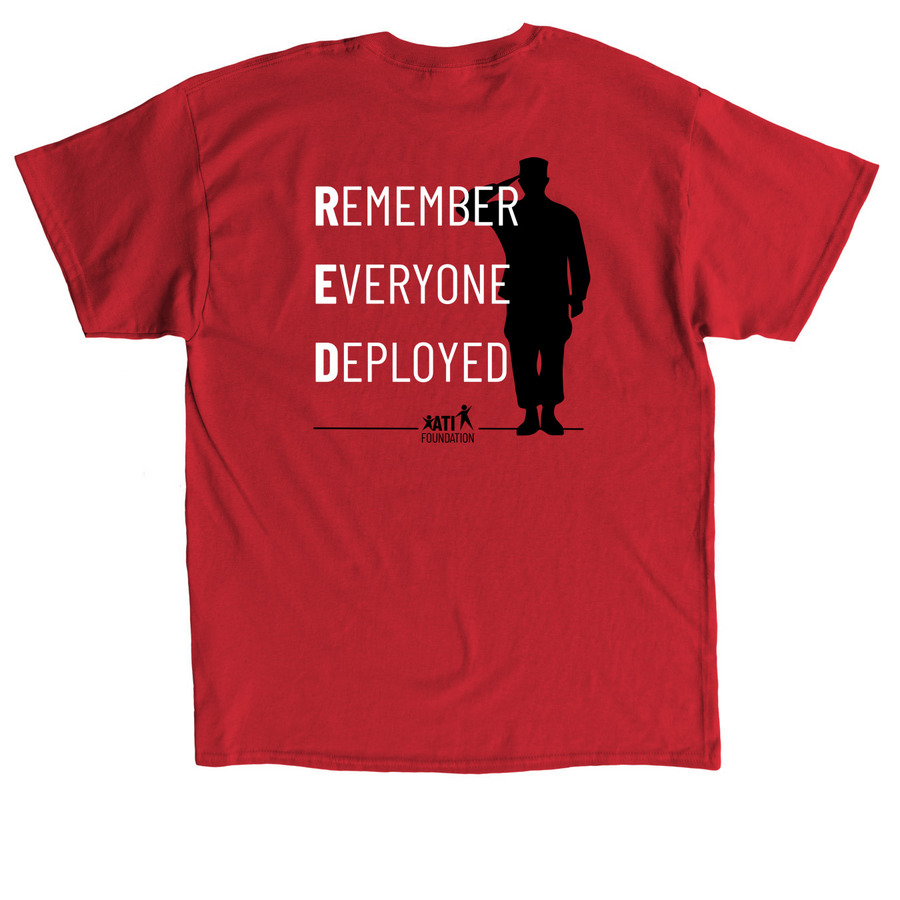 RED - Classic Design, a Red Classic Unisex Tee (back-view)