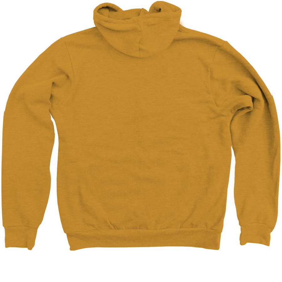 ODH Sweatshirt, a Heather Mustard Zip Up Hoodie (back-view)