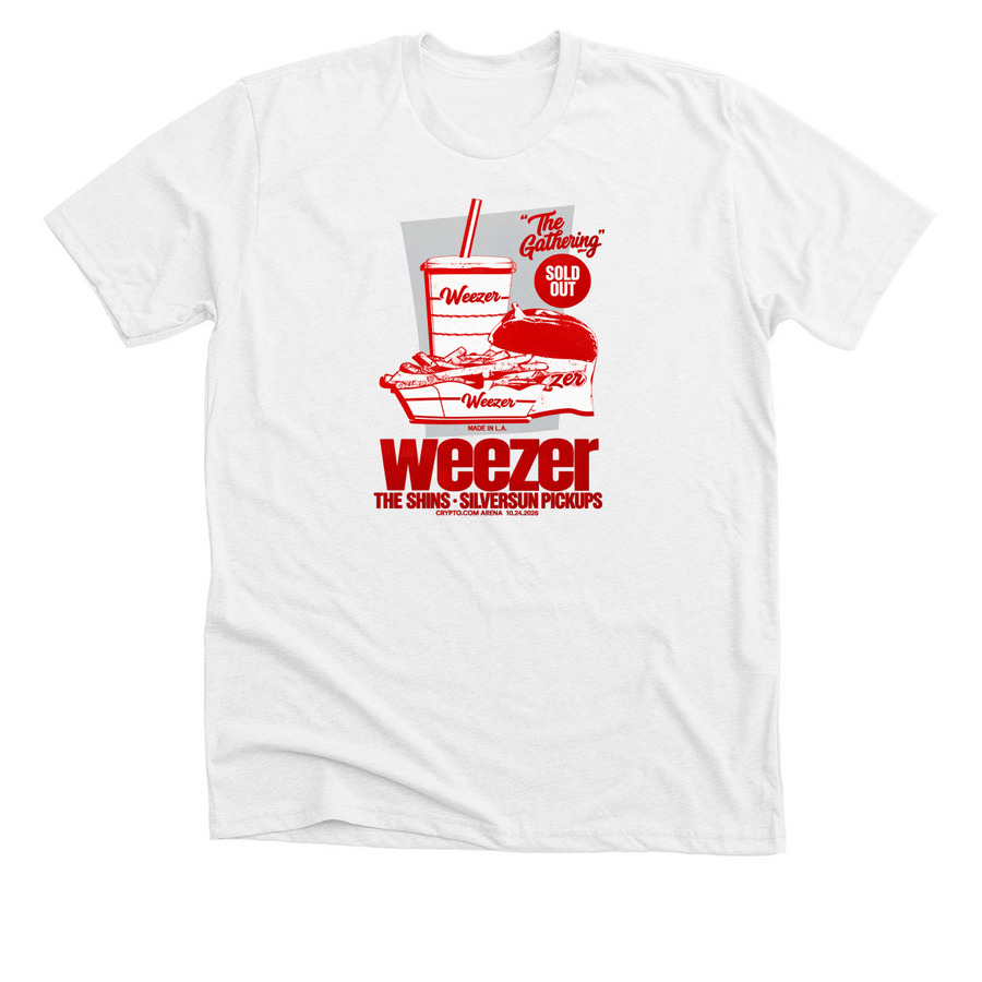 Top Weezer at the Crypto com Arena in Los Ang, a Solid White Blend Premium Unisex Tee