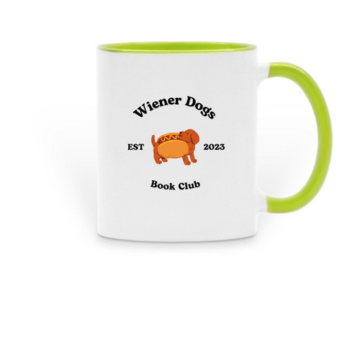 Mugs- Hot Lil Dog, a Green Two-Tone Ceramic Mug