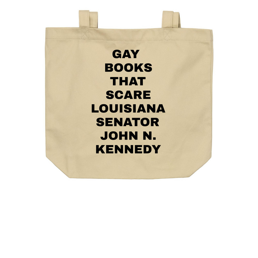 M + P GAY BOOK TOTE, a Oyster Organic Cotton Tote Bag
