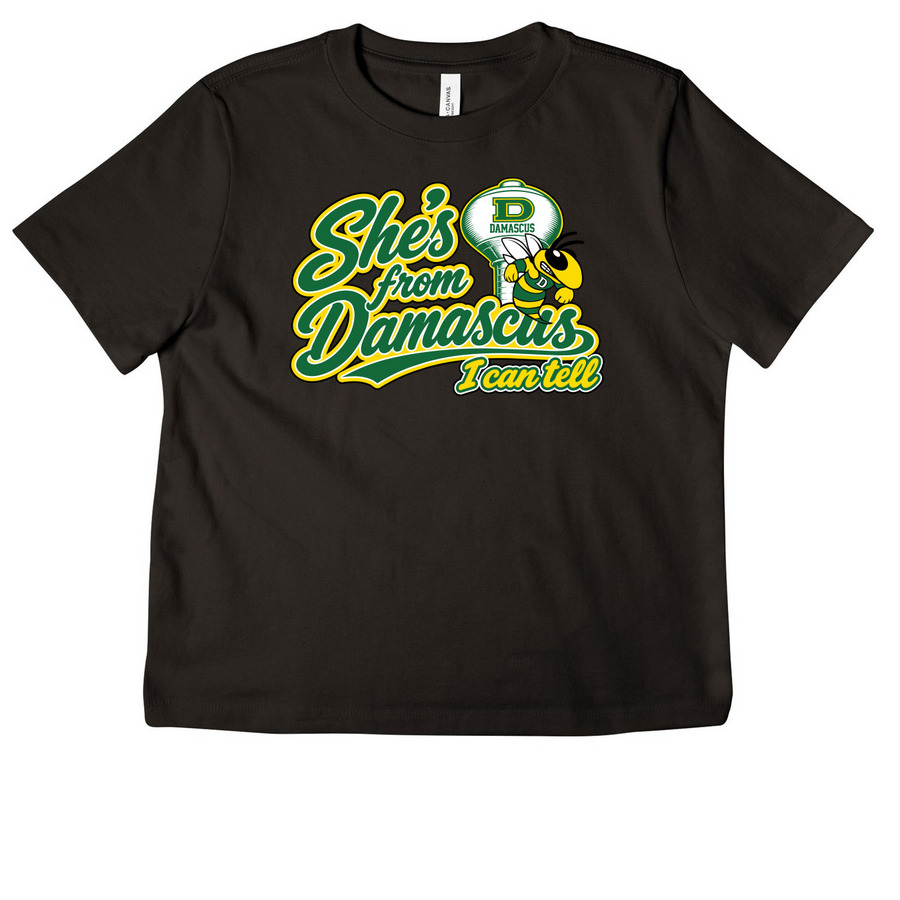 She?s from Damascus (regular tees), a Black Women's Heavyweight Tee