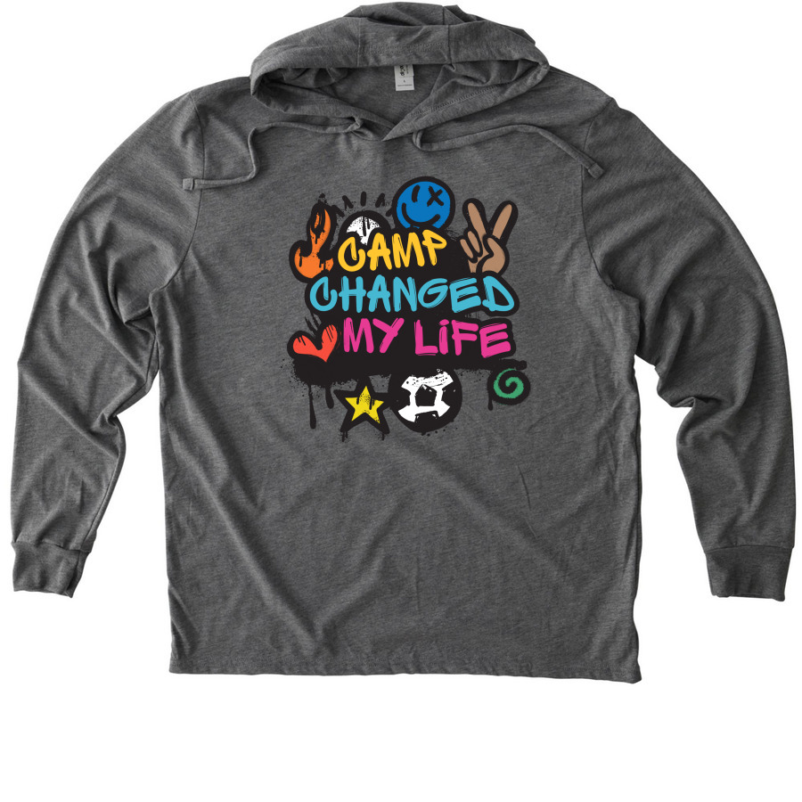 Camp Changed My Life - Adult, a Aluminum Grey Allmade Eco Triblend Hoodie Tee