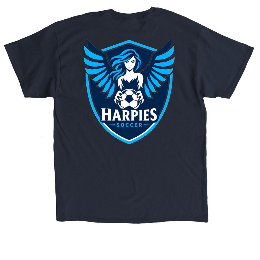 Harpies Soccer Swag, a Navy Classic Unisex Tee (back-view)