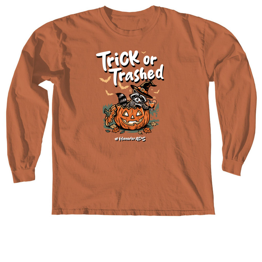 Halloween Trashed Panda, a Yam Comfort Colors Long Sleeve Tee