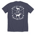 Rescued is my Favorite Breed, a Heather Midnight Navy Premium Unisex Tee (back-view)