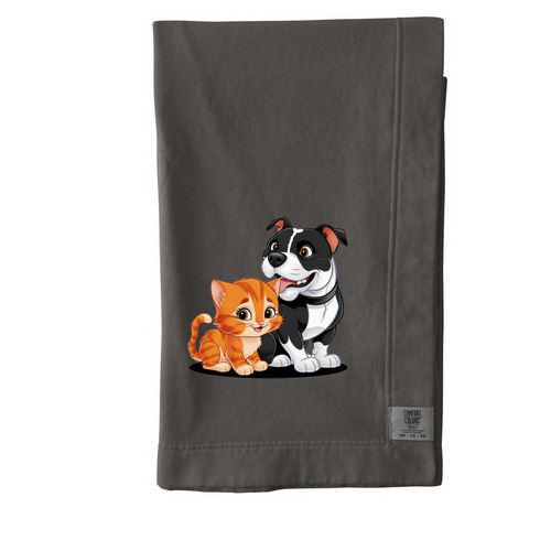 Clubber and Drago, a Pepper Comfort Colors Blanket