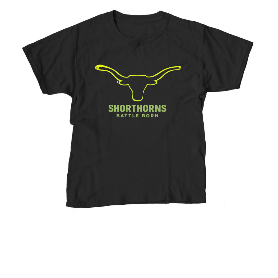 Battle Born Shorthorns, a Black Youth Unisex Tee