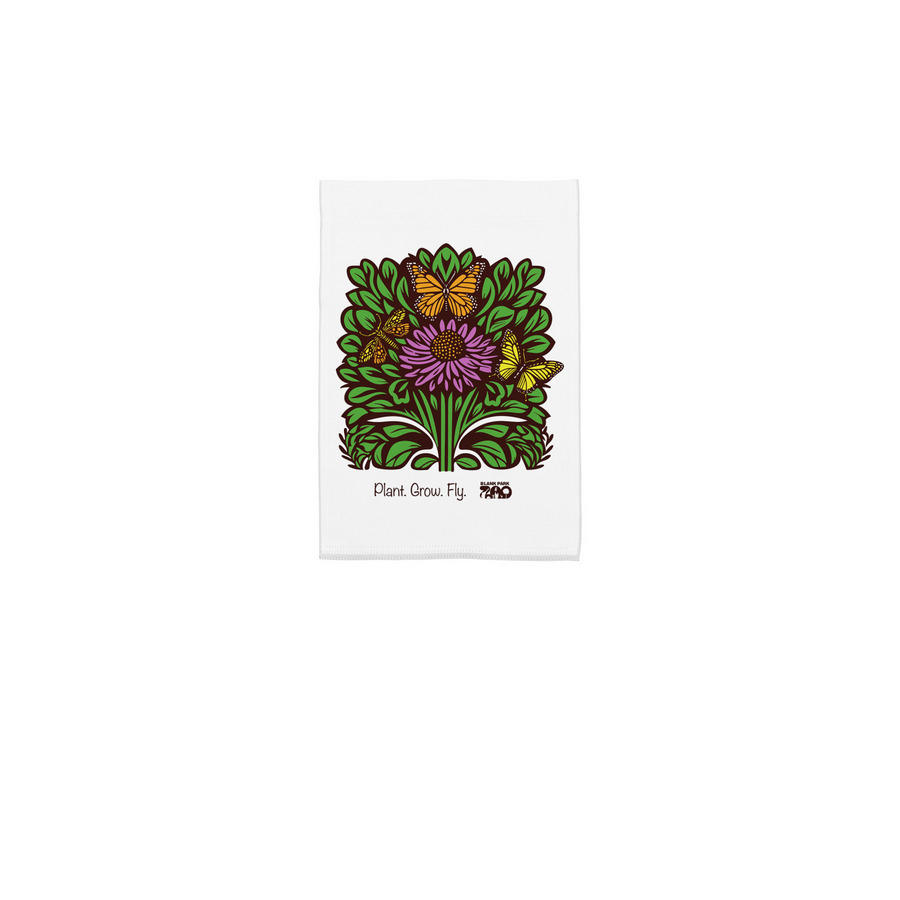 Plant.Grow.Fly. Yard Flag, a White 12" x 18" Yard Flag