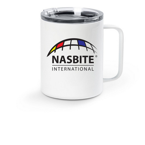 NASBITE International, a White Stainless Steel Travel Mug