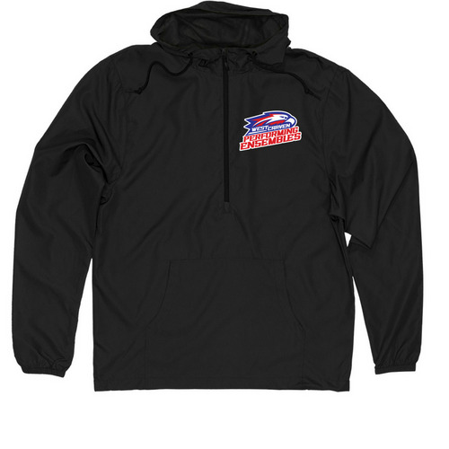 WCHS Performing Ensembles Jacket, a Black Quarter-Zip Windbreaker