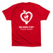Food Is A Human Right T-shirt, a Red Premium Cotton Tee (back-view)