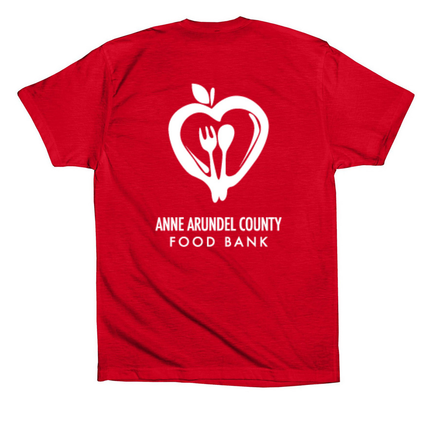 Food Is A Human Right T-shirt, a Red Premium Cotton Tee (back-view)