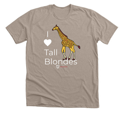 Giraffe Love, a Heather Stone Premium Unisex Tee
