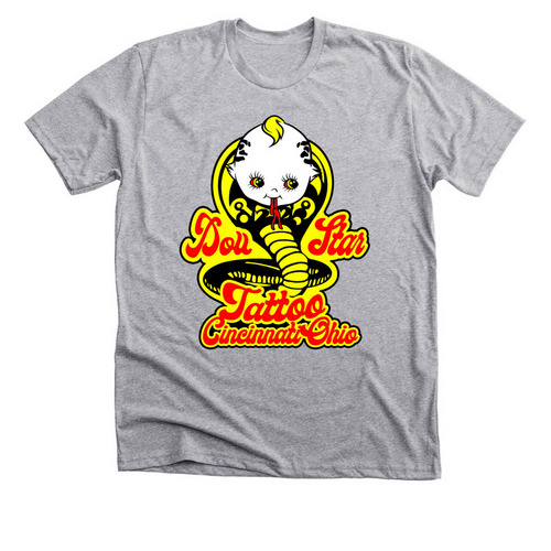 Doll Star Tattoo - No Mercy Dojo, a Athletic Heather Premium Unisex Tee