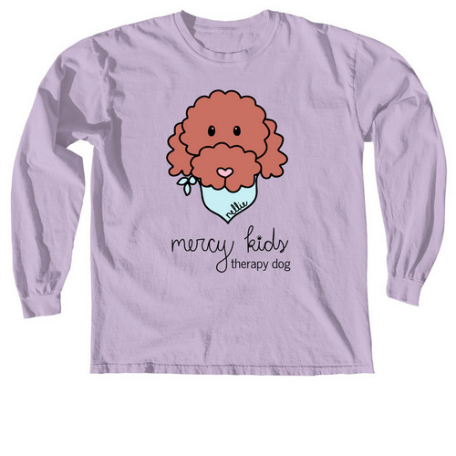 Mercy Kids Therapy Dog, a Orchid Comfort Colors Long Sleeve Tee