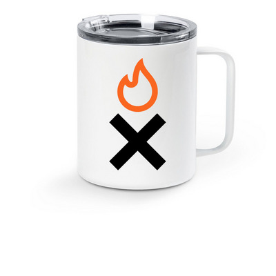 Travel Mug, a White Stainless Steel Travel Mug
