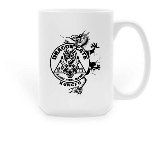 Dragon Gate Large Mug, a White Large Coffee Mug