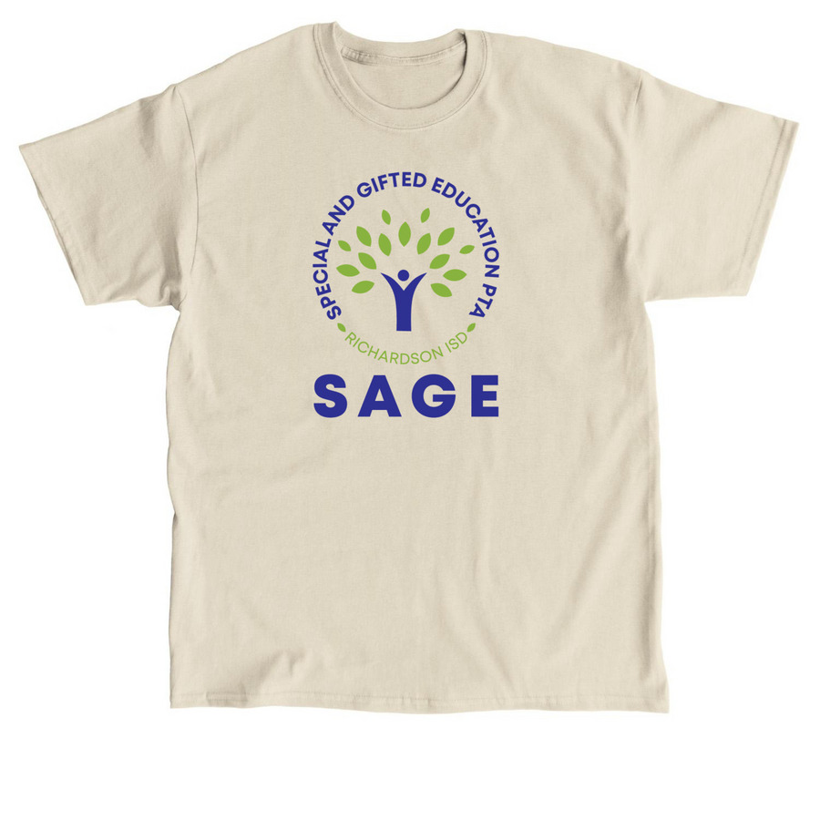 SAGE PTA logo t-shirt, a Sand Classic Unisex Tee