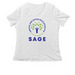 SAGE PTA logo t-shirt, a White Women's Relaxed V-Neck Tee