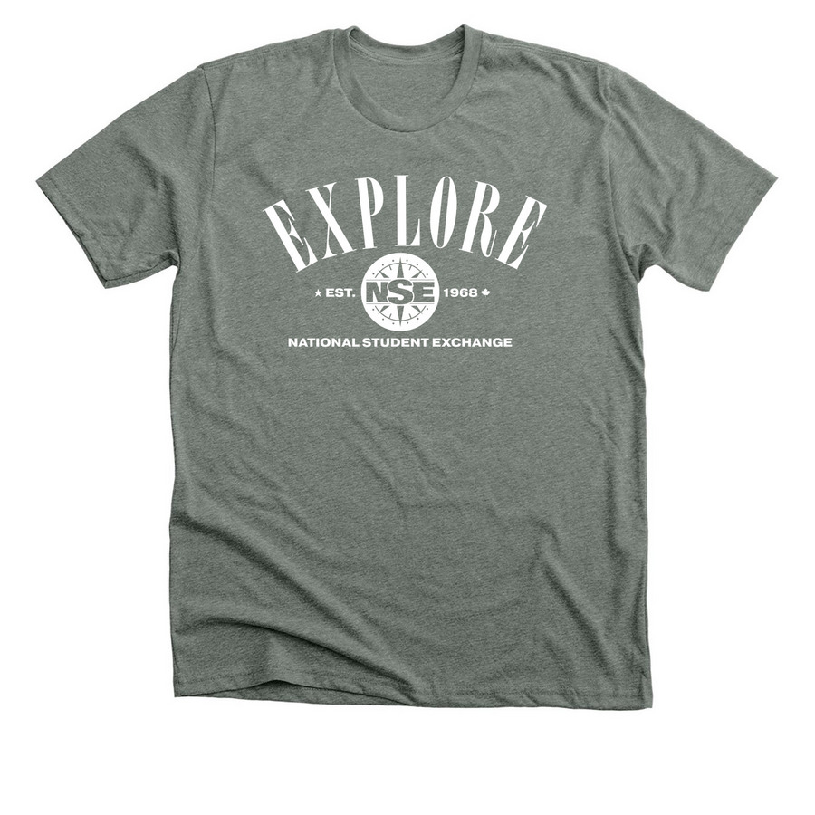 EXPLORE T-shirt, a Deep Heather Premium Unisex Tee