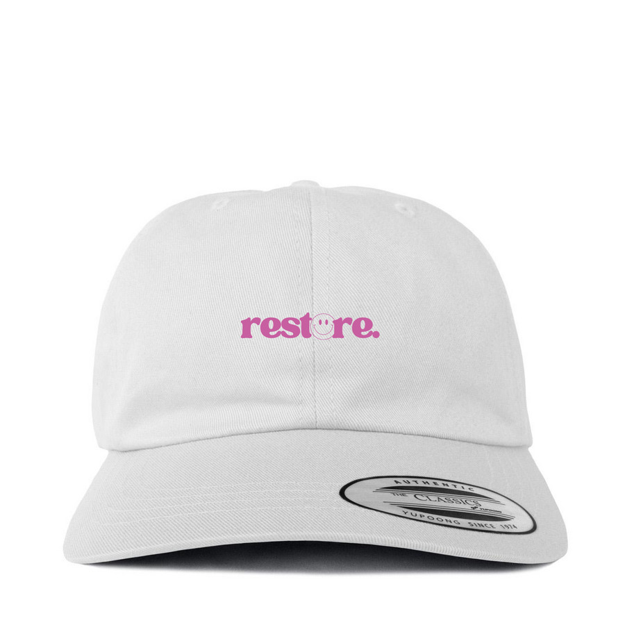 RESTORE., a White Printed Classic Baseball Cap