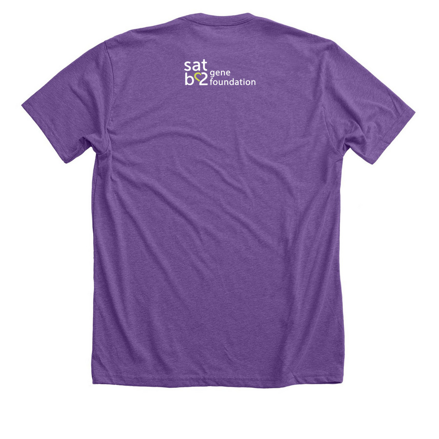 Love Needs No Words, a Heather Team Purple Premium Unisex Tee (back-view)