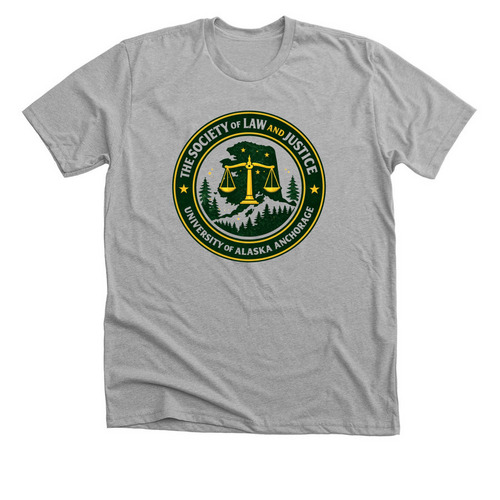 The Society of Law and Justice, a Athletic Heather Premium Unisex Tee