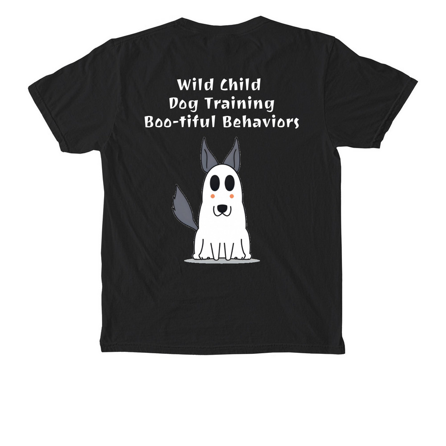 Boo-tiful Behaviors, a Black Comfort Colors Pocket Tee (back-view)